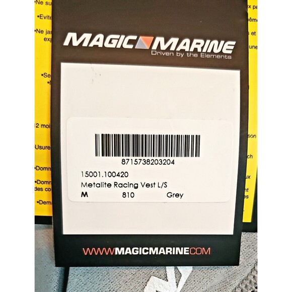 Magic Marine Metalite MX2 Racing Vest Shirt Med Long Sleeved Grey Neoprene NWT - Picture 4 of 9